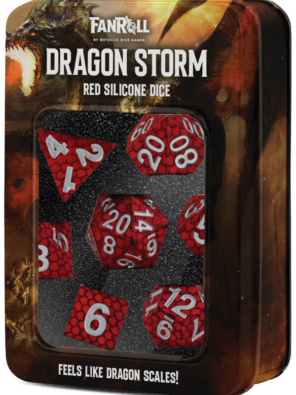 FanRoll Dragon Storm Silicone Dice Set Red Dragon Scales