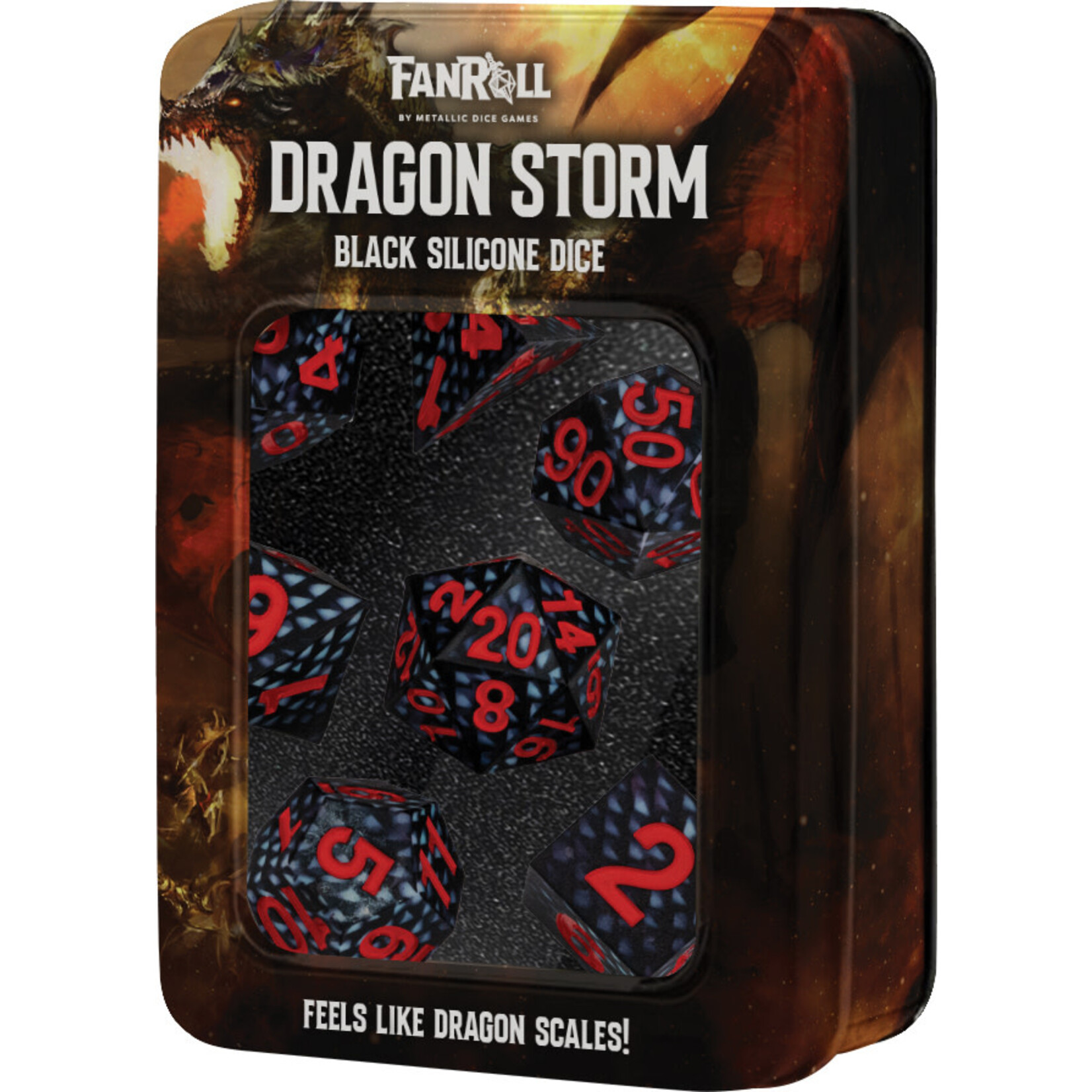 FanRoll Dragon Storm Silicone Dice Set Black Dragon Scales
