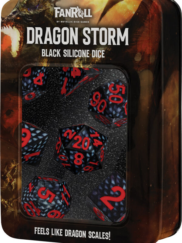 FanRoll Dragon Storm Silicone Dice Set Black Dragon Scales