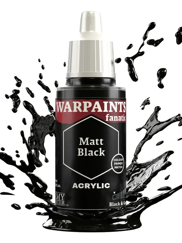 Army Painter Warpaints Fanatic: Matt Black 18ml