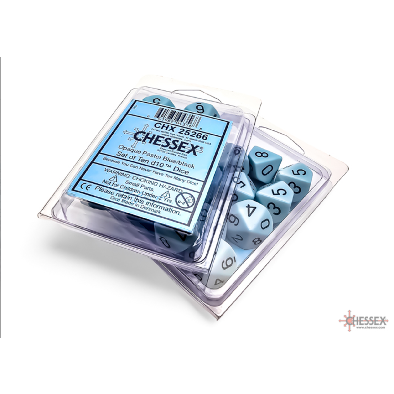 Chessex Opaque Pastel Blue/Black d10s