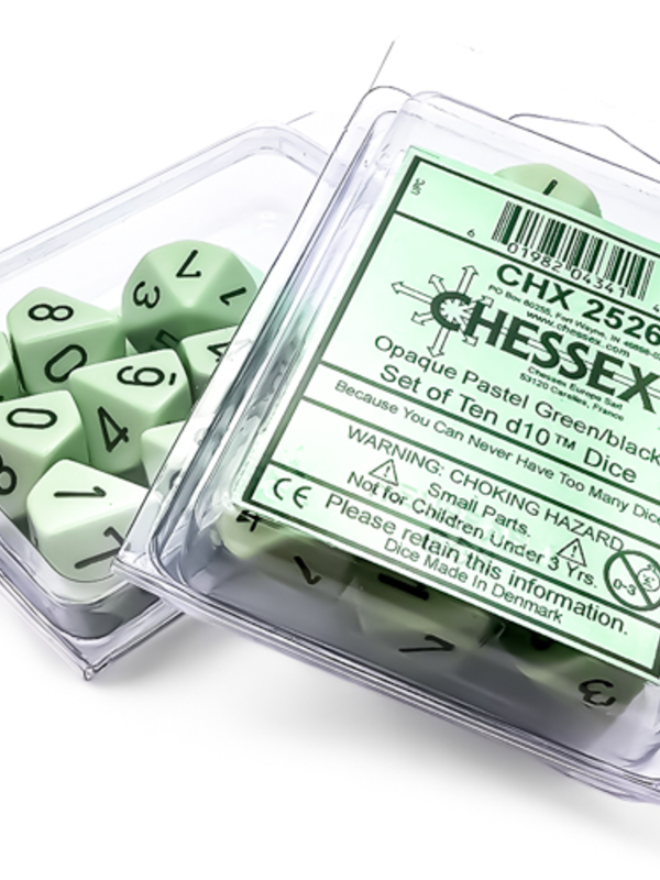 Chessex Opaque Pastel Green/Black d10s