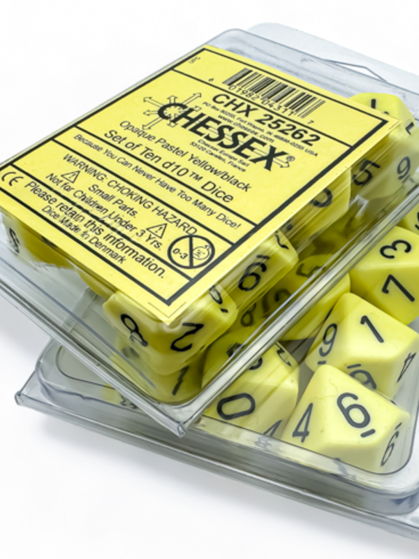 Chessex Opaque Pastel Yellow/Black d10s