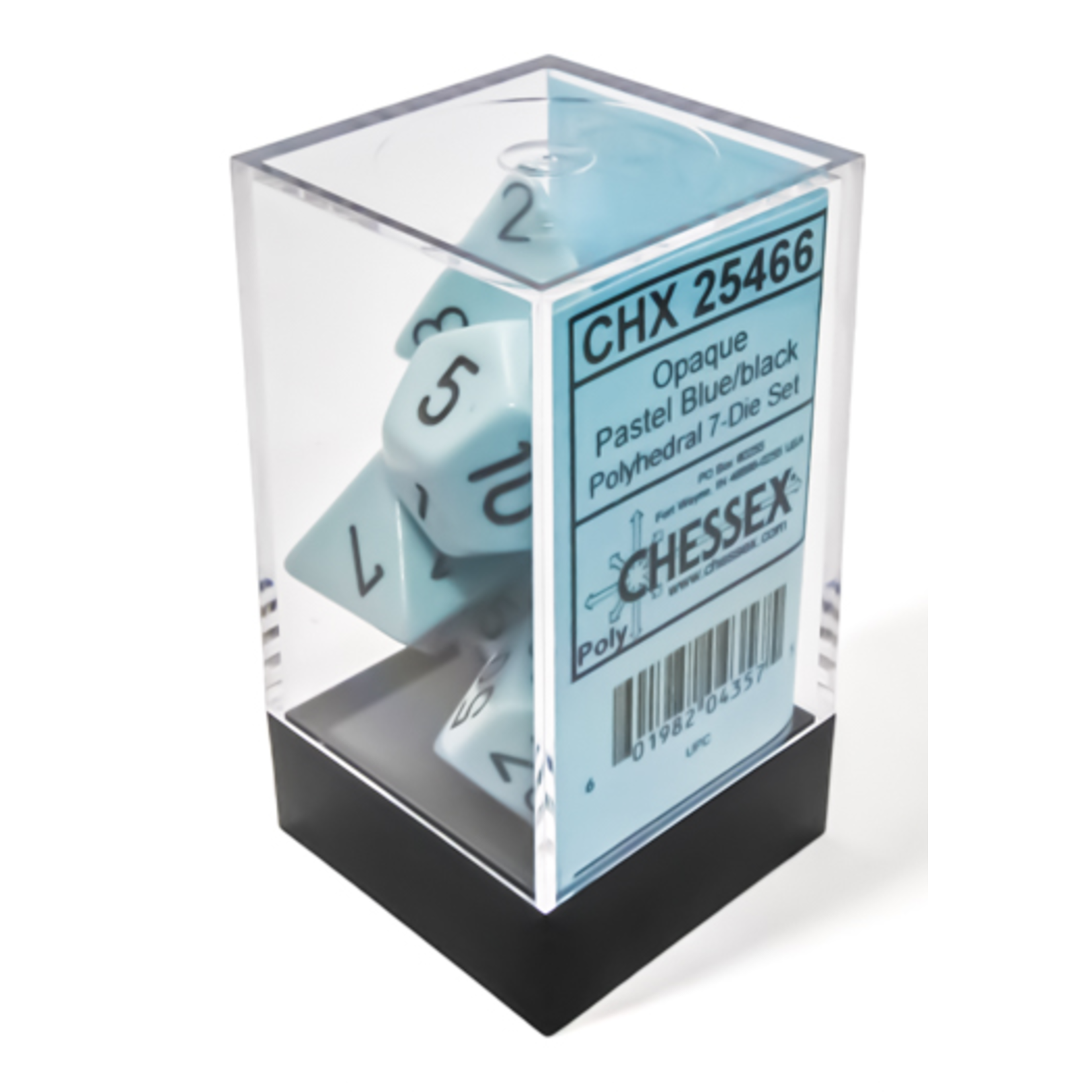 Chessex Opaque Pastel Blue/Black 7-die set