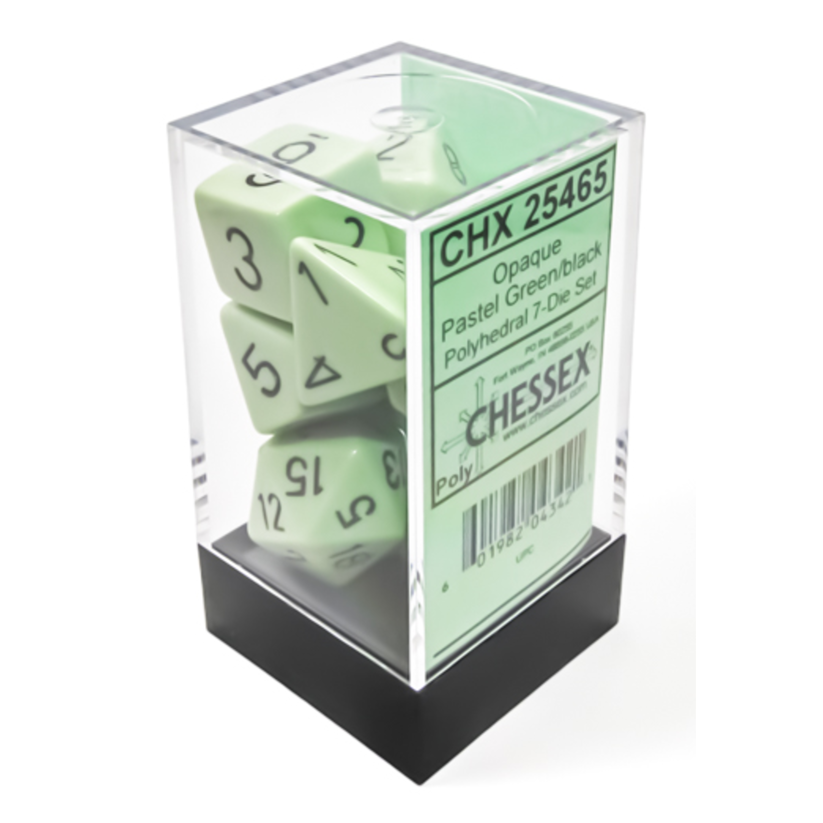 Chessex Opaque Pastel Green/Black 7-die set