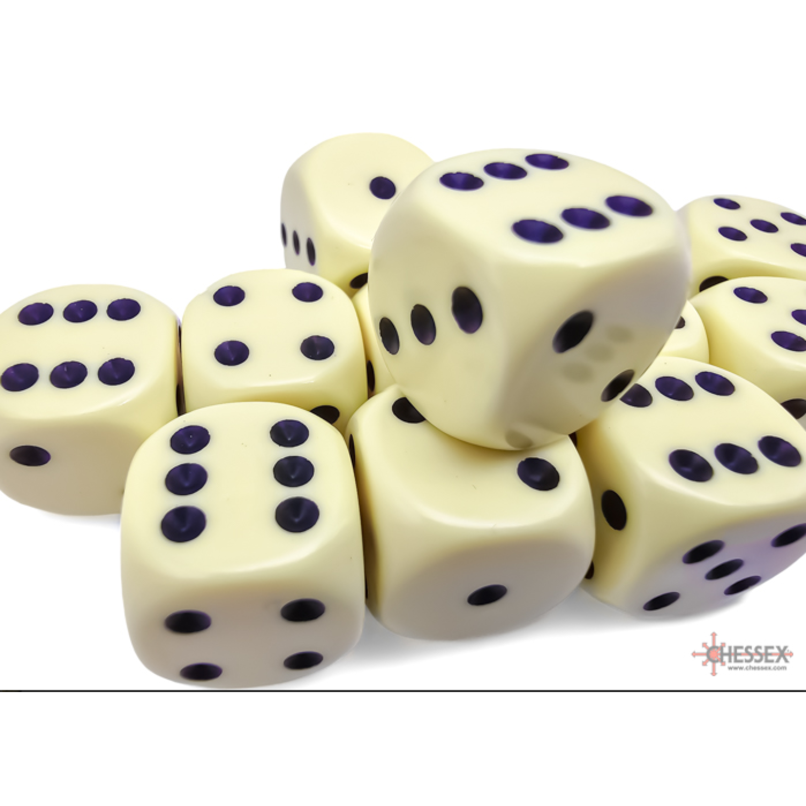 Chessex Opaque 16mm Pastel Yellow/Black 12d6