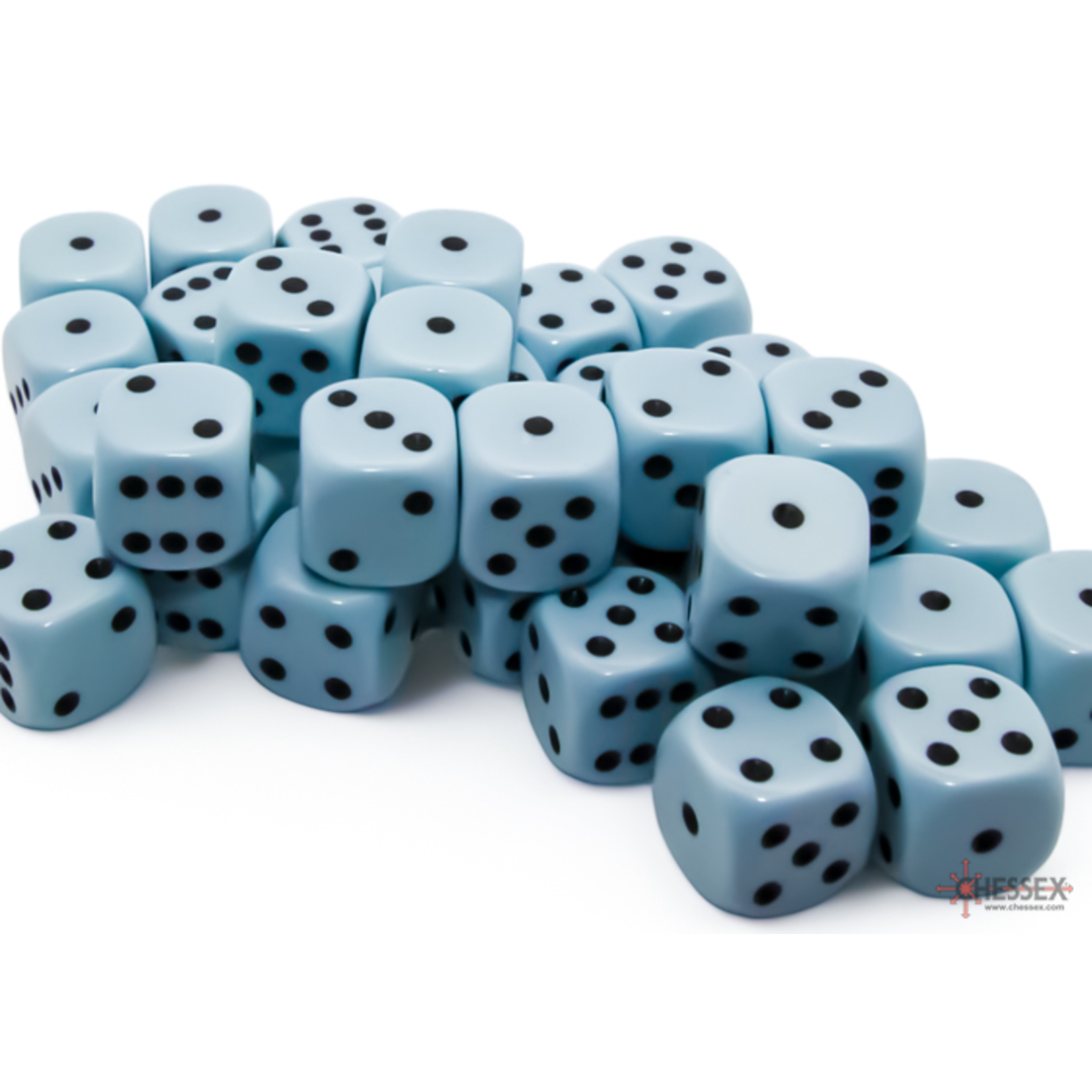 Chessex Opaque 12mm Pastel Blue/Black 36d6