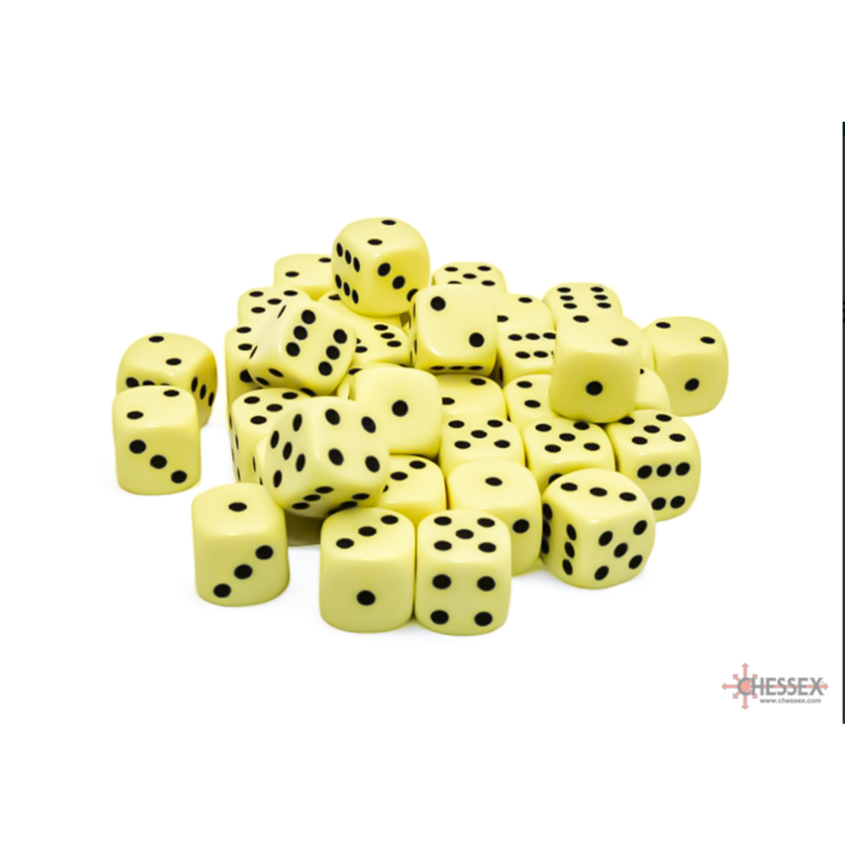 Chessex Opaque 12mm Pastel Yellow/Black 36d6