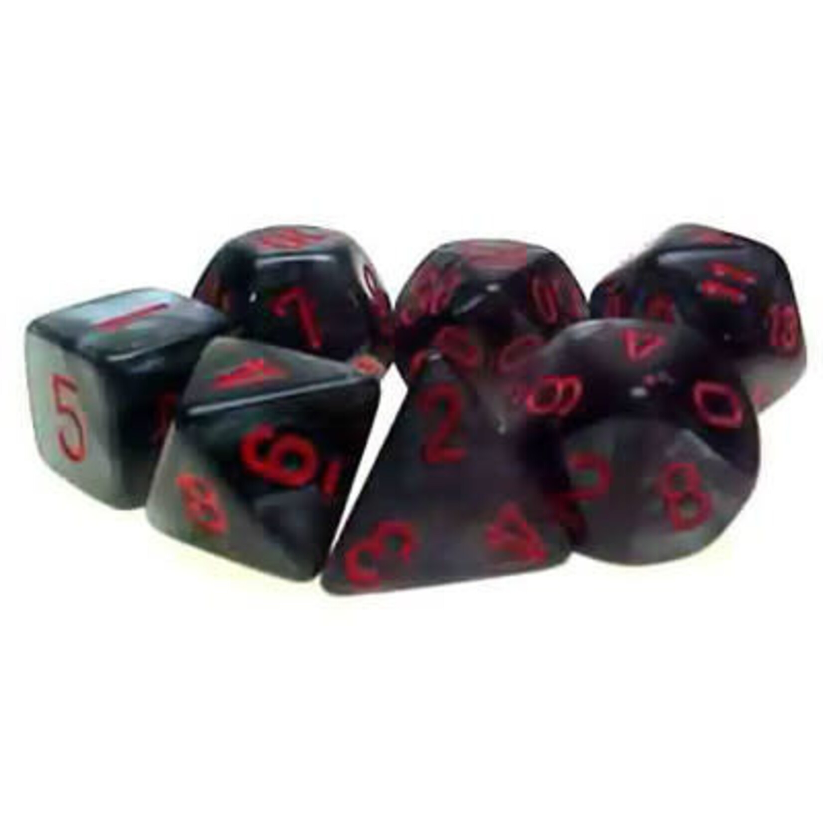 Chessex Velvet Mini Black Red 7 die Set