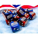 Chessex WW2 United States Gemini Blue Red White 16mm d6 Dice Block