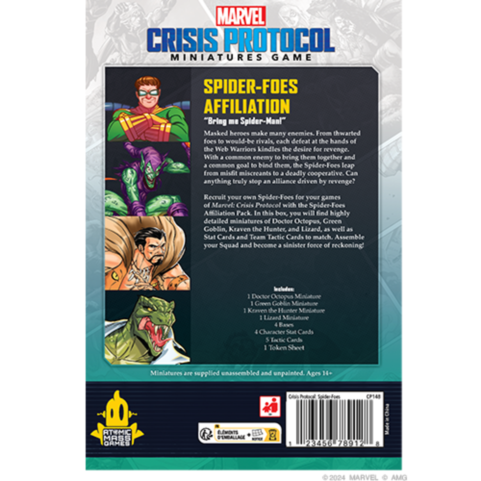 Atomic Mass Games Marvel Crisis Protocol Spider-Foes Affiliation Pack