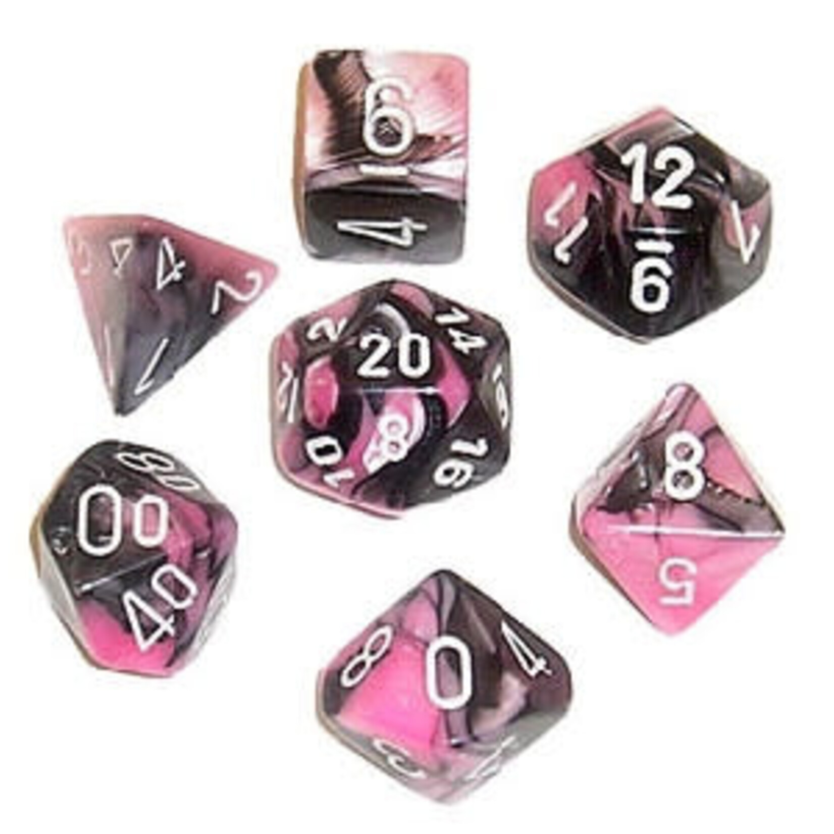 Chessex Gemini Mini Black Pink White 7 die Set