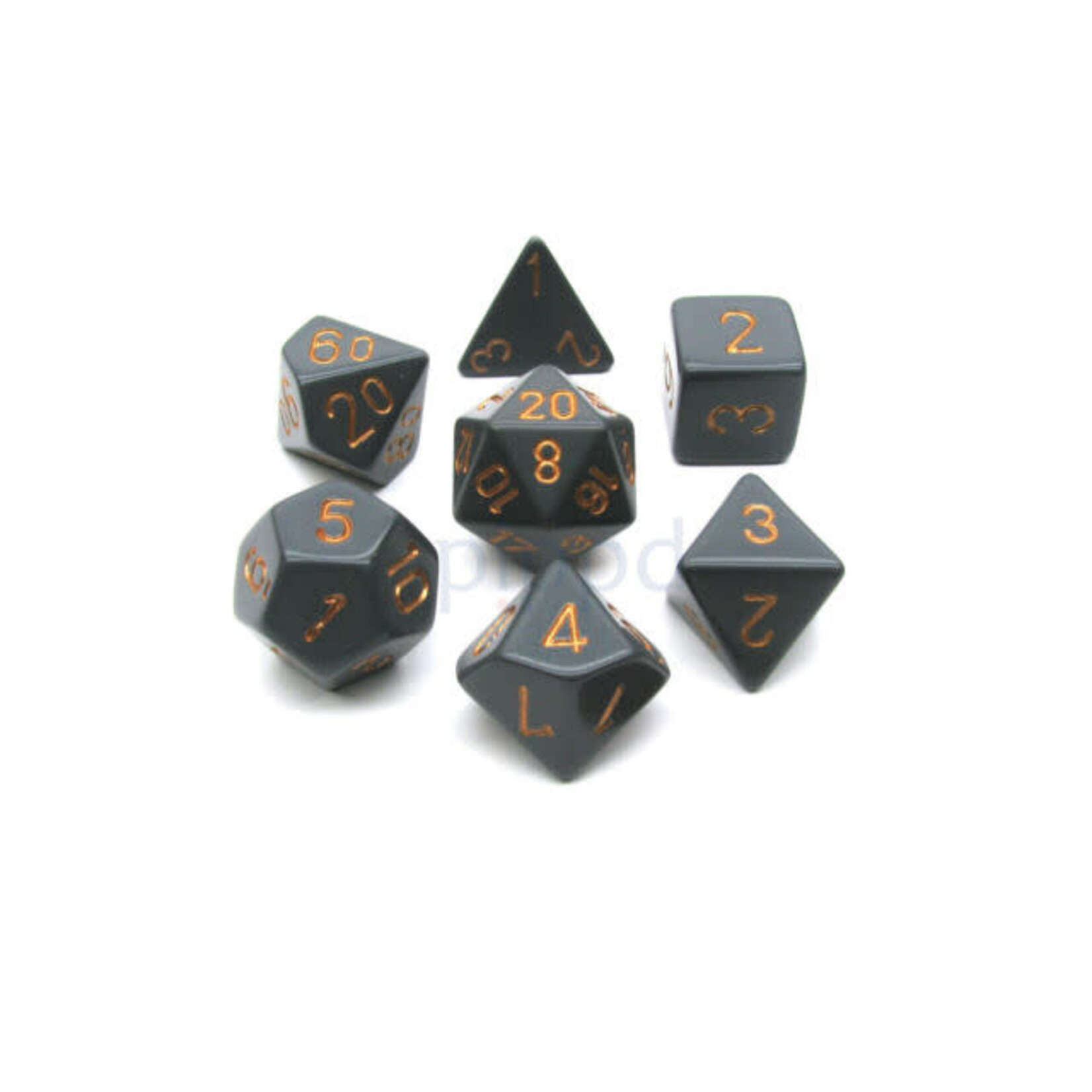 Chessex Opaque Dark Grey/Copper 7 die set