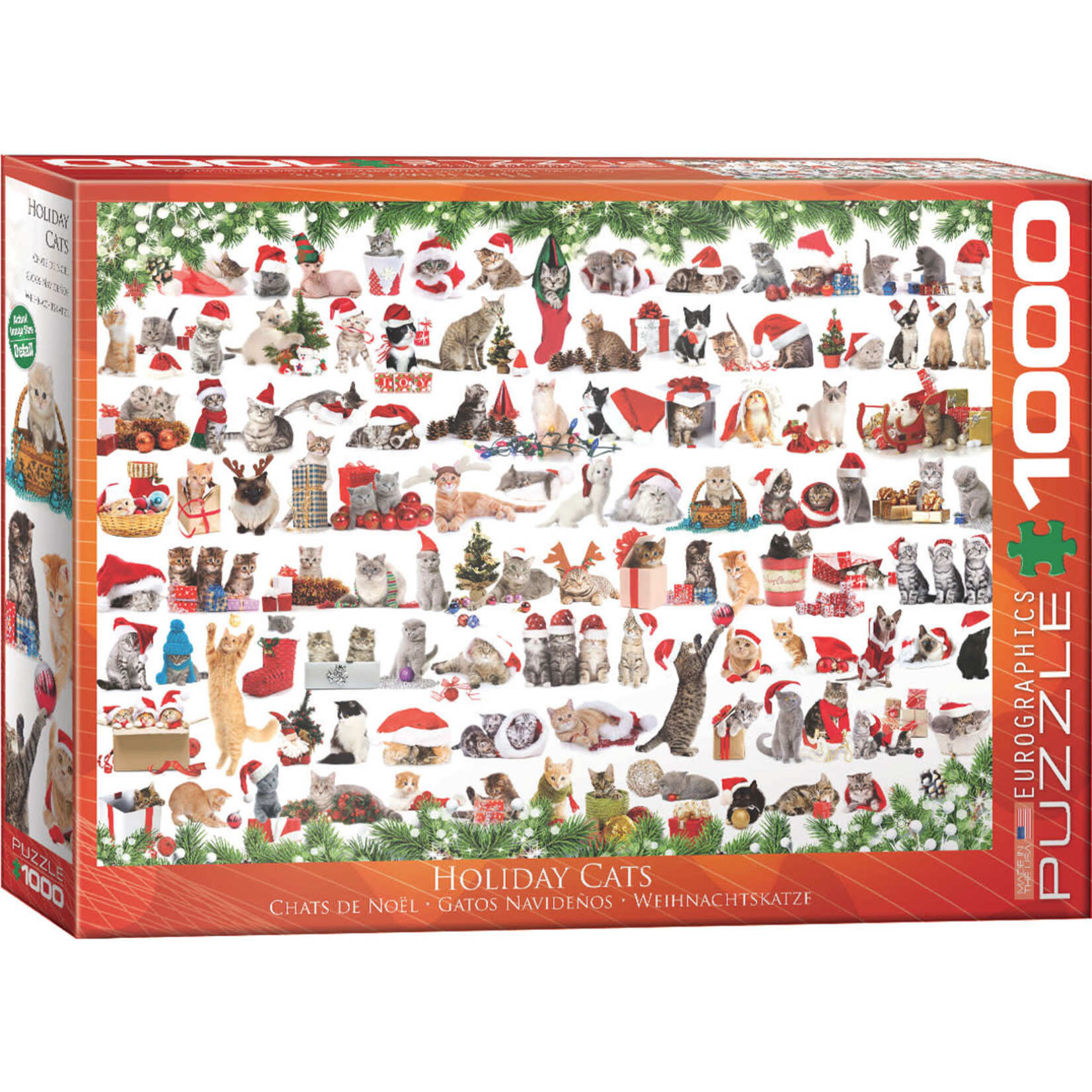 EuroGraphics Holiday Cats 1000pc