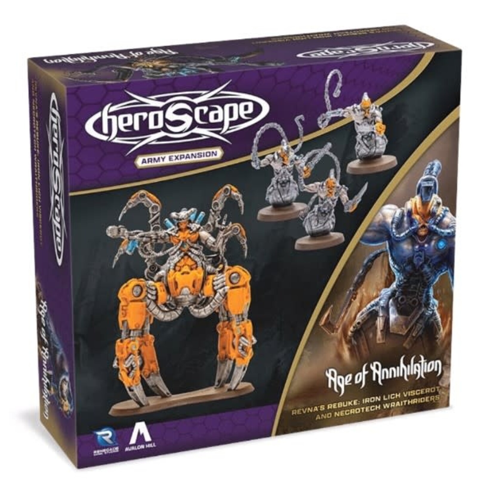 Renegade Game Studios Heroscape: Revna`s Rebuke - Iron Lich Viscerot and Necrotech Wraithriders Army Expansion