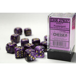 Chessex Vortex Purple w//Gold 16mm d6 (12)