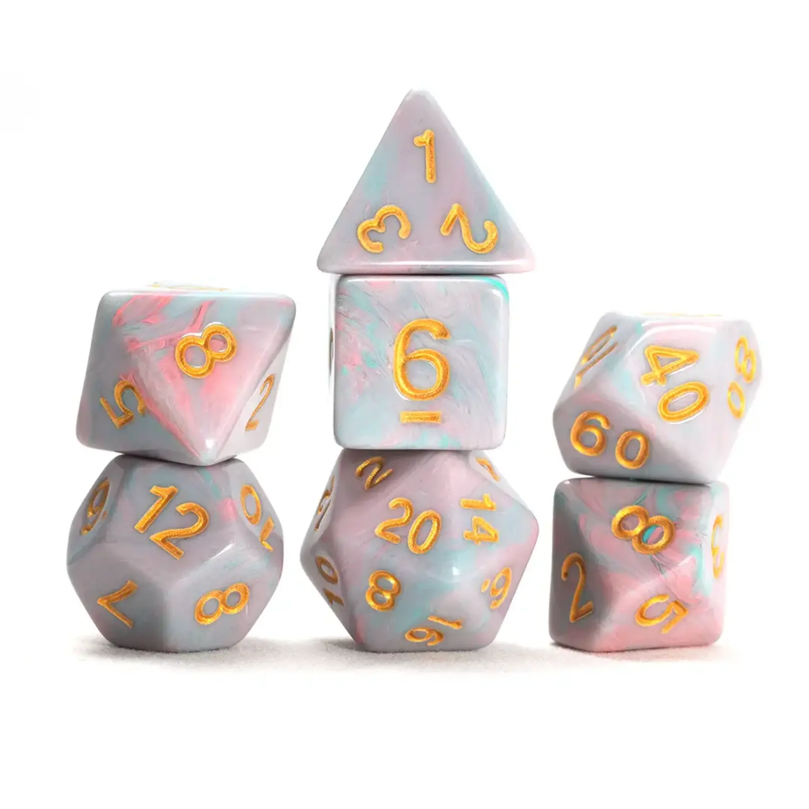 Sirius Dice Unicorn Pink 7-die set