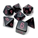 Chessex Opaque Black Pink 7 die set