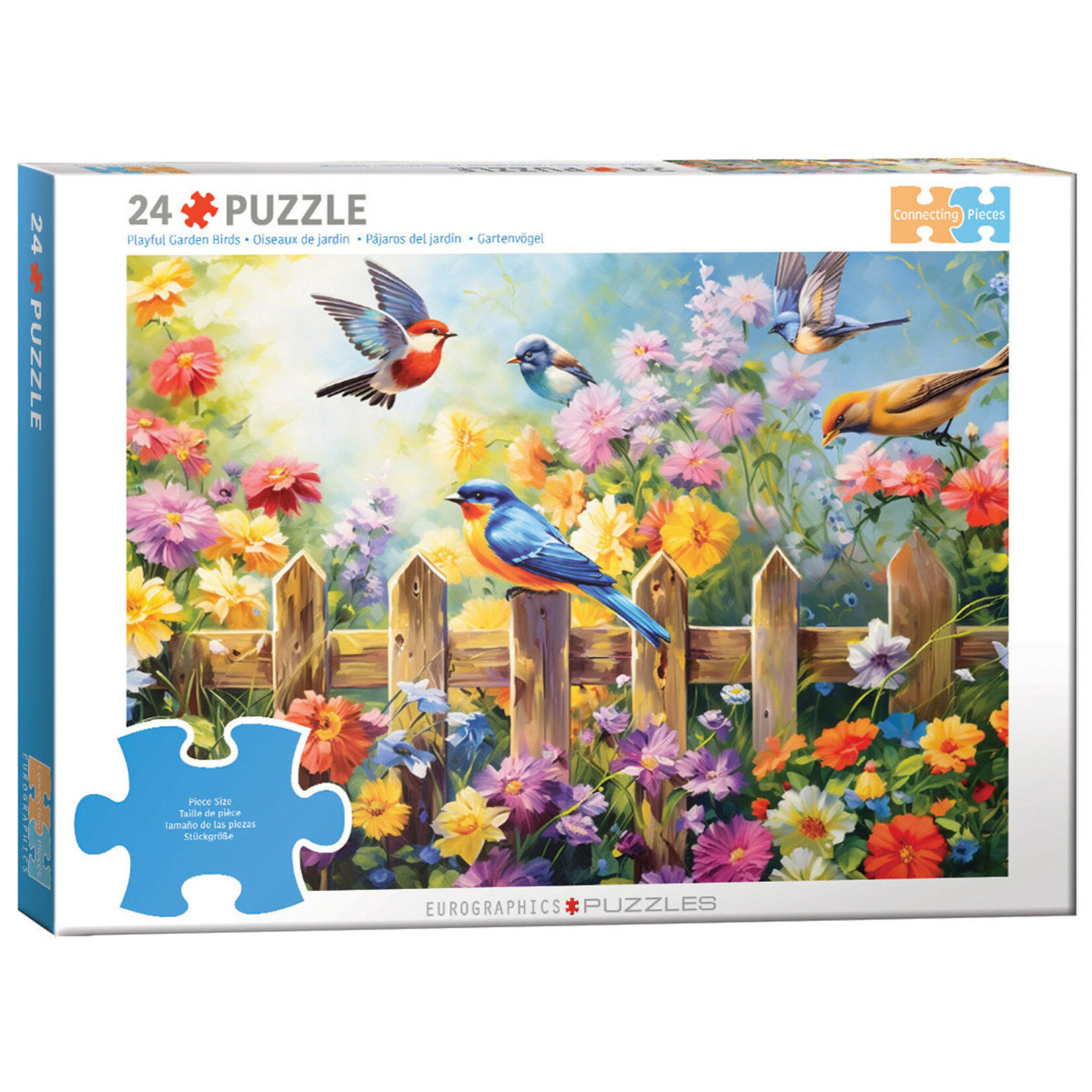 EuroGraphics Connecting Pieces Playful Birds 24pc