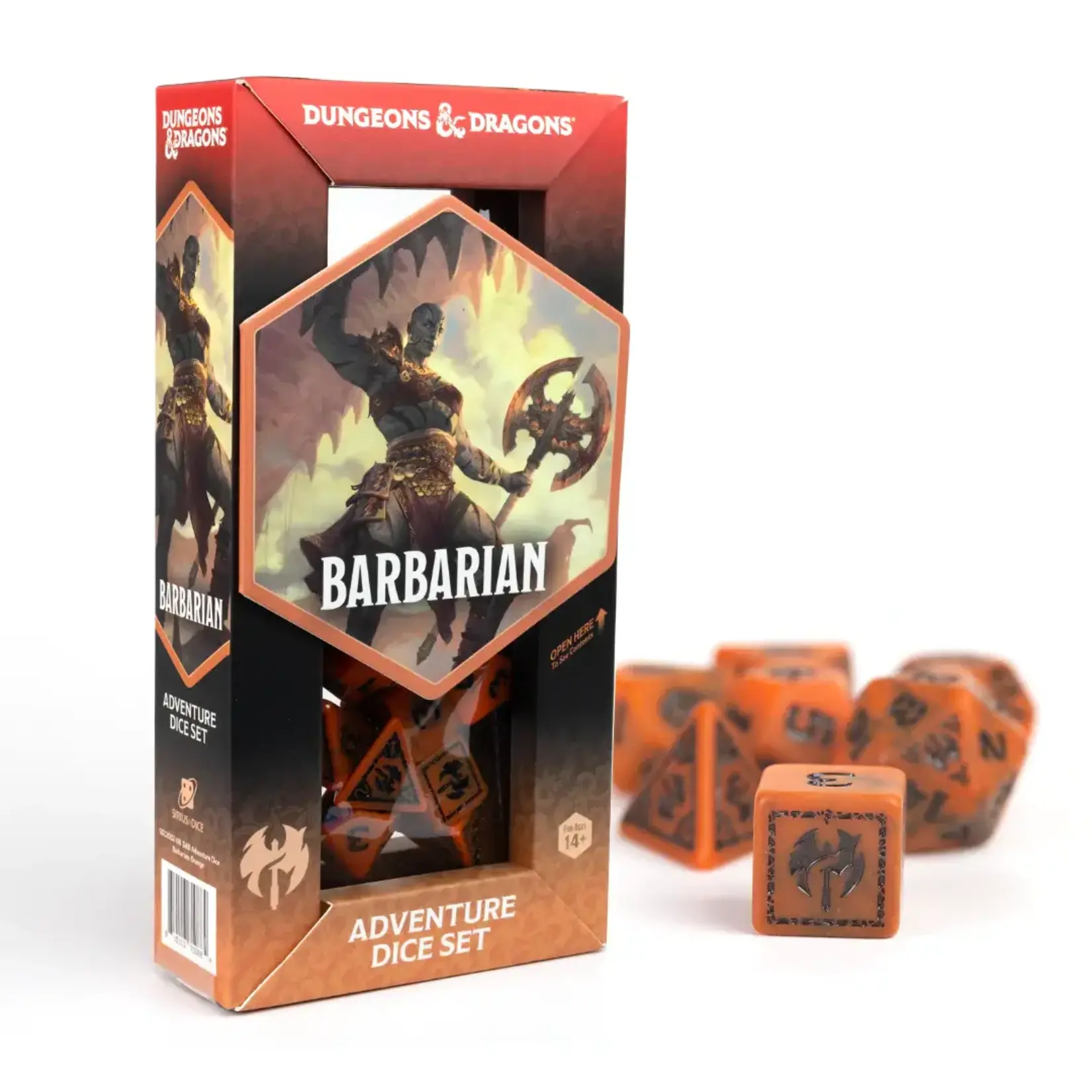 Sirius Dice D&D Adventure Dice Barbarian Orange