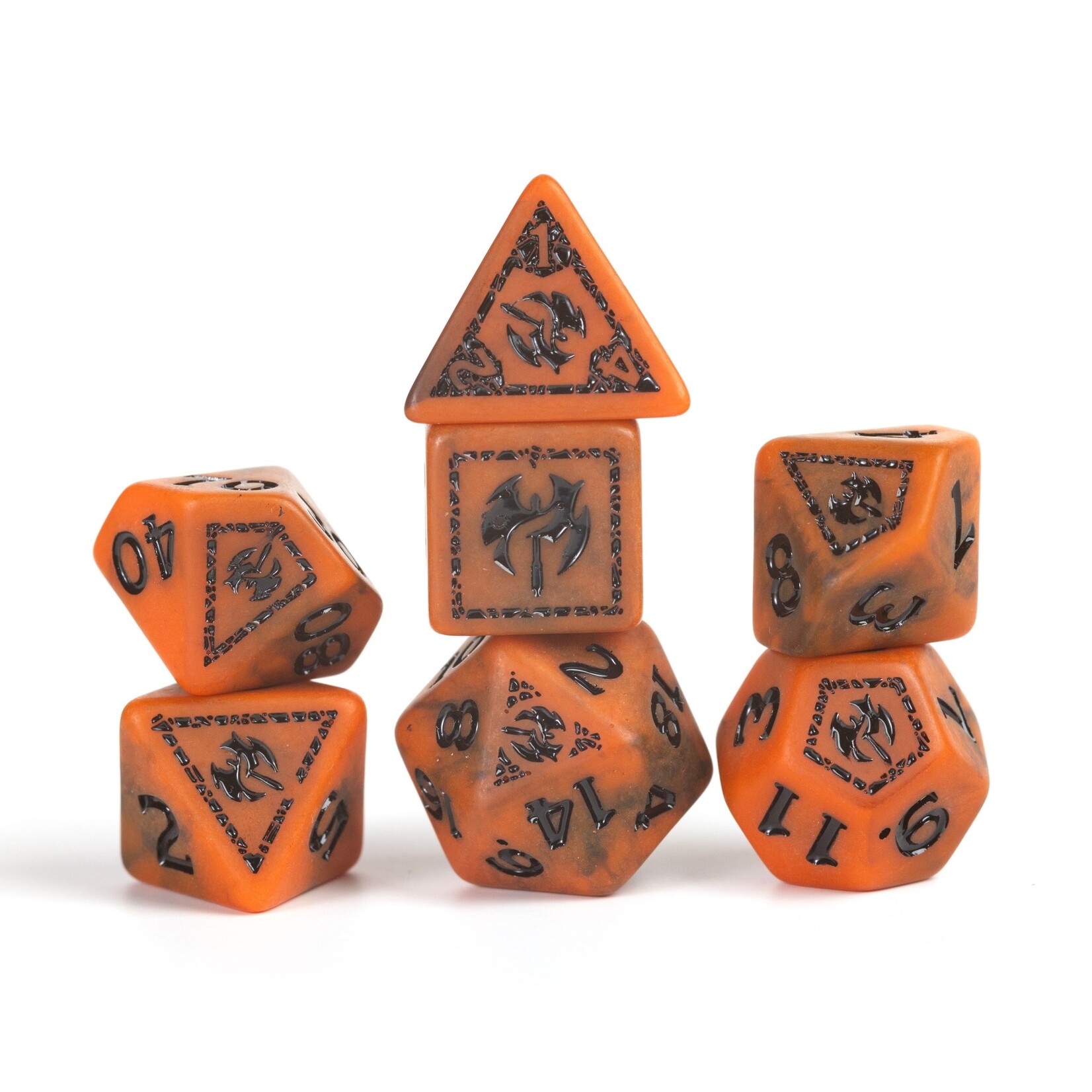 Sirius Dice D&D Adventure Dice Barbarian Orange