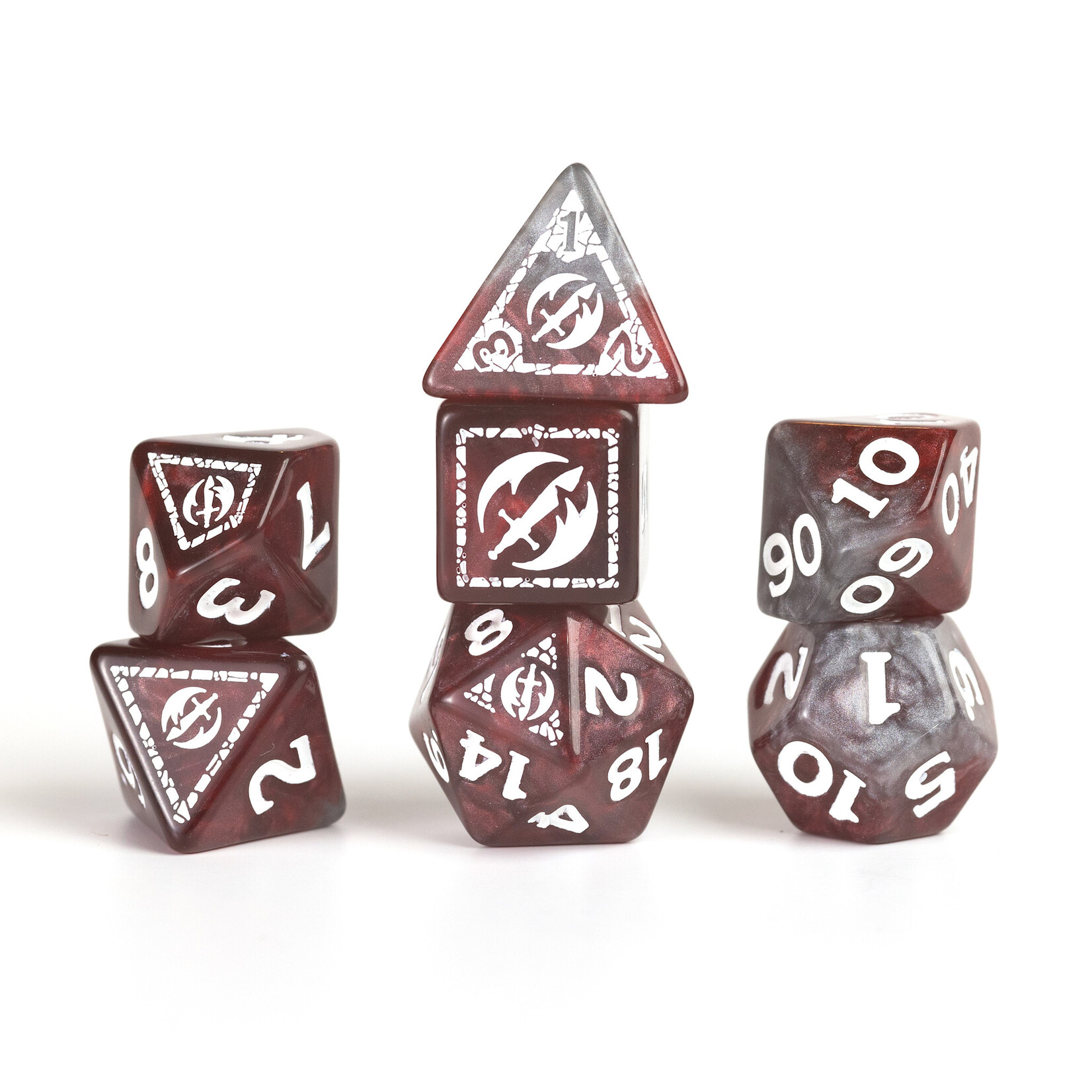 Sirius Dice D&D Adventure Dice Fighter Red