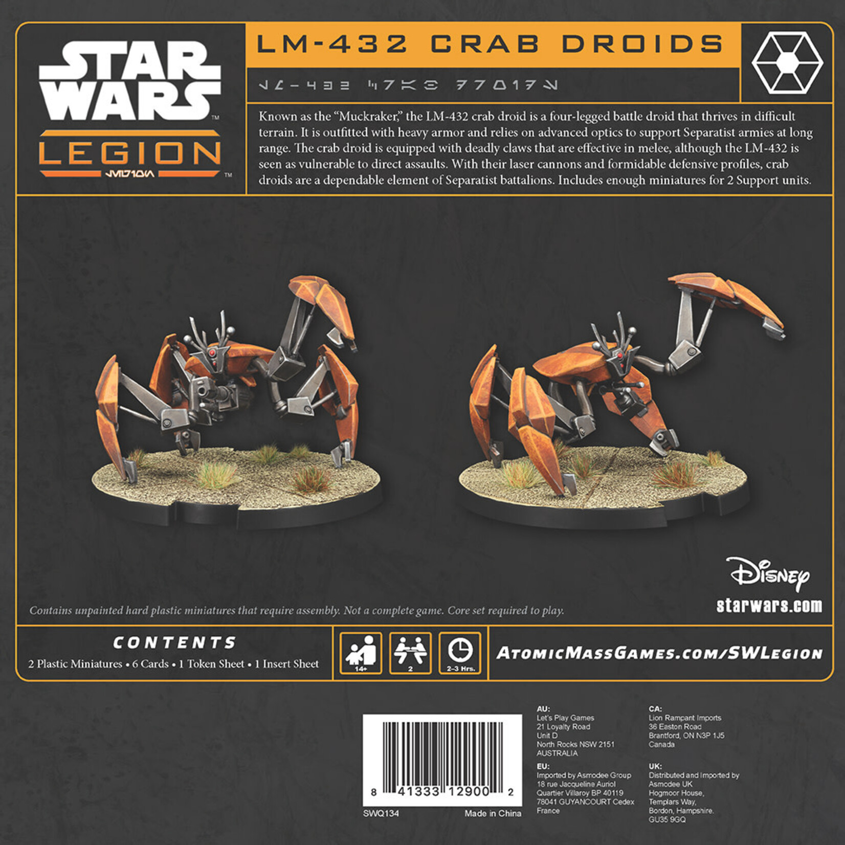 Atomic Mass Games Star Wars Legion LM-432 Crab Droid Unit