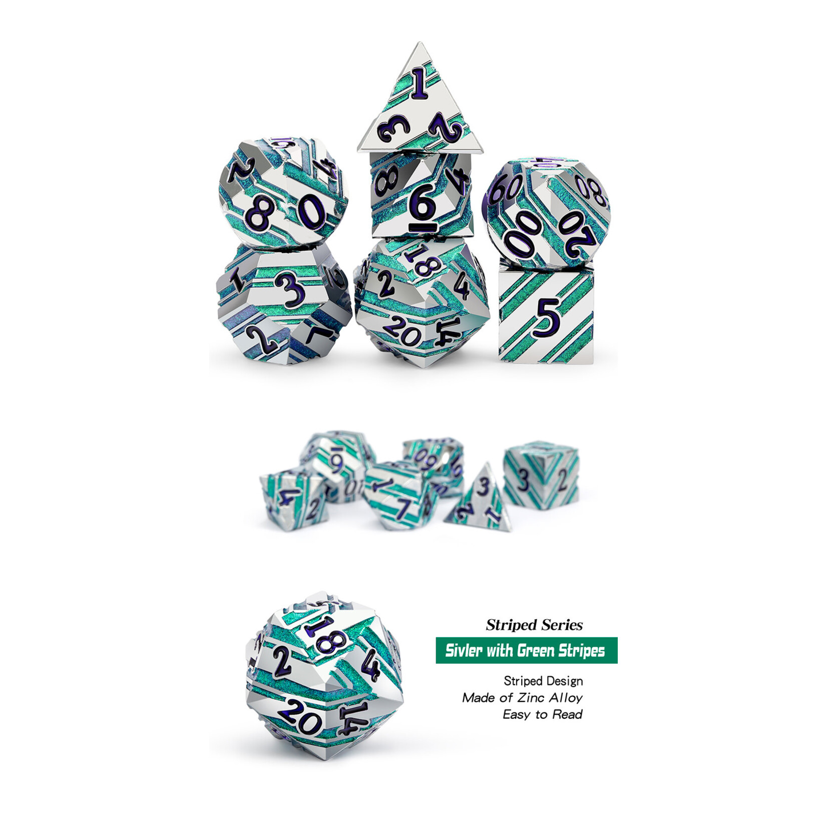 Stripe Dice Set Caribbean 7pc