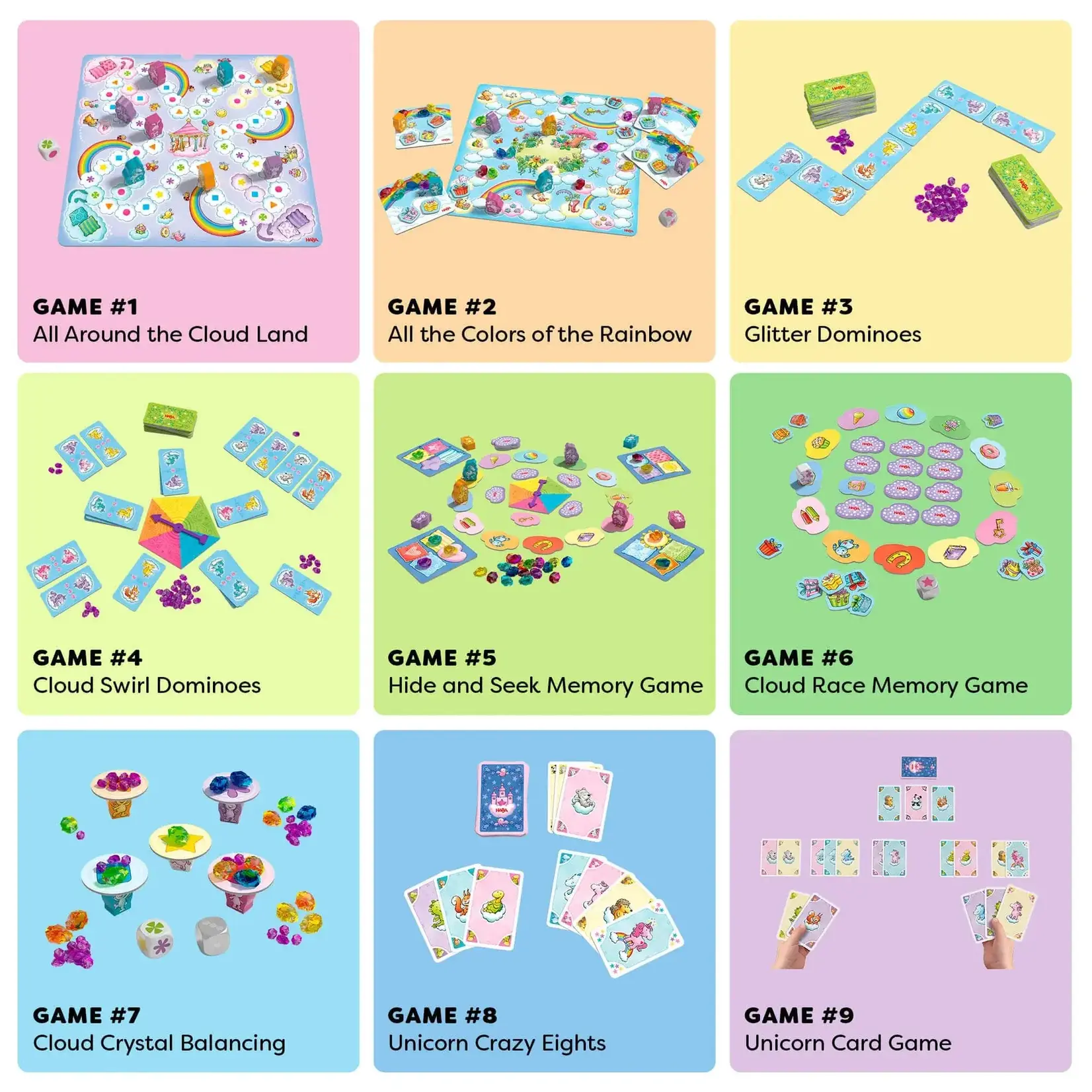 HABA USA Unicorn Glitterluck Game Collection