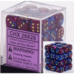 Chessex Gemini Blue-Purple/Gold 12mm d6 Dice Block (36)
