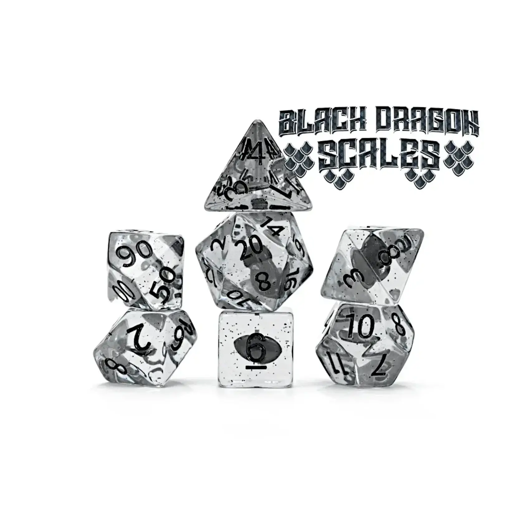 Gate Keeper Games Inclusion Dice - 'Black Dragon Scales' 7D Set