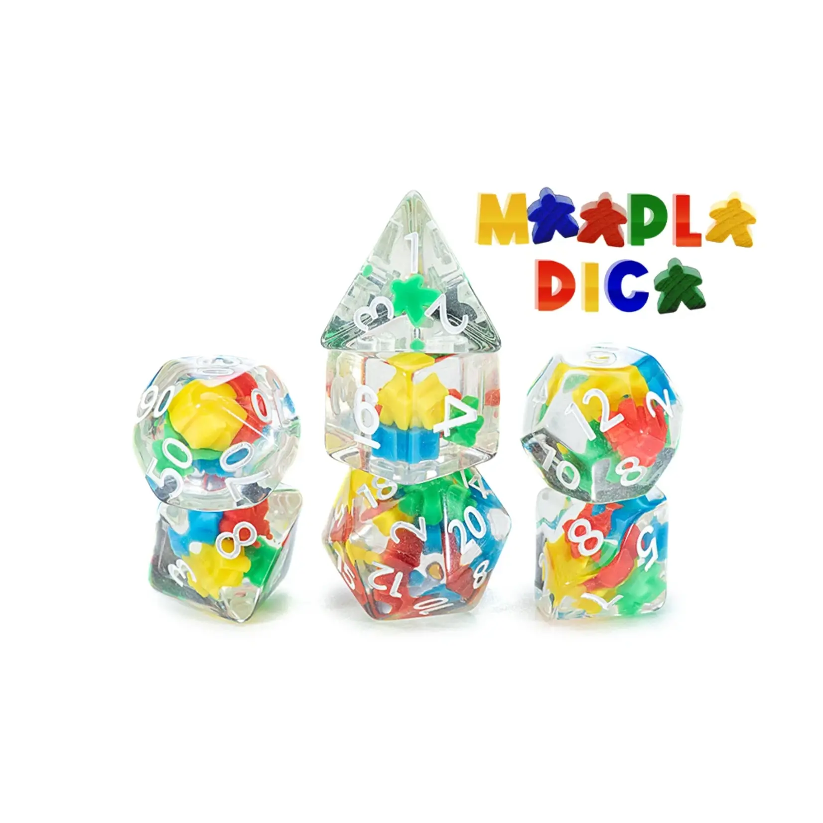 Gate Keeper Games Inclusion Dice - 'I Play Blue' Meeple 7D Set