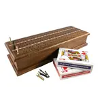 WorldWise Imports Inlaid 2 Track Cribbage with Storage