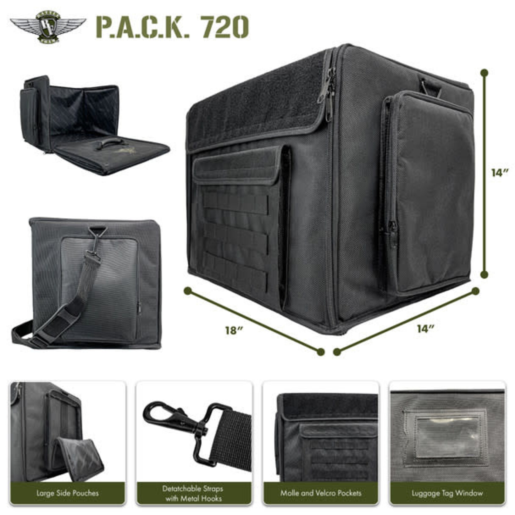 Battle Foam P.A.C.K. 720 Black Molle Empty