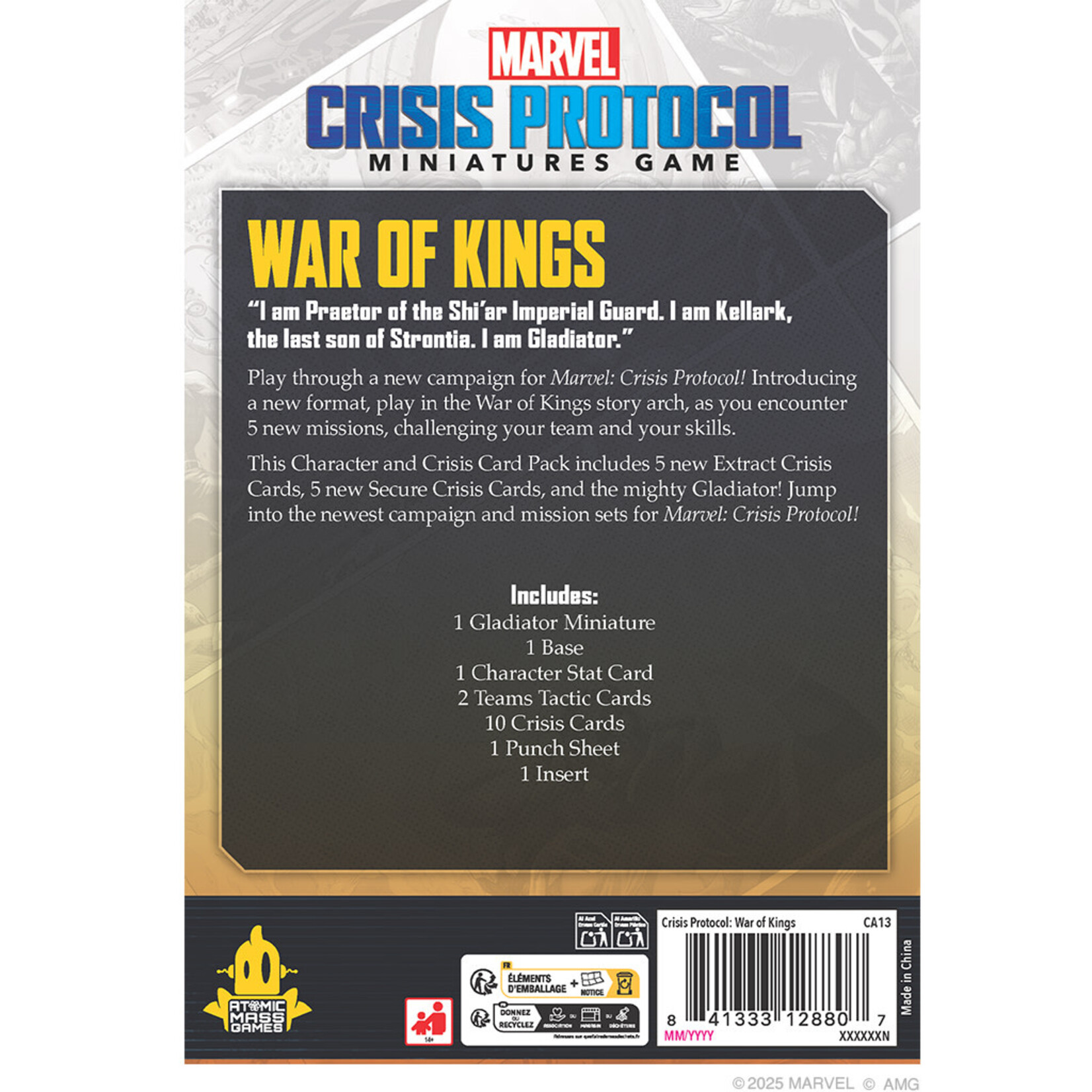 Atomic Mass Games MCP War of Kings Character and Crisis Card Pack