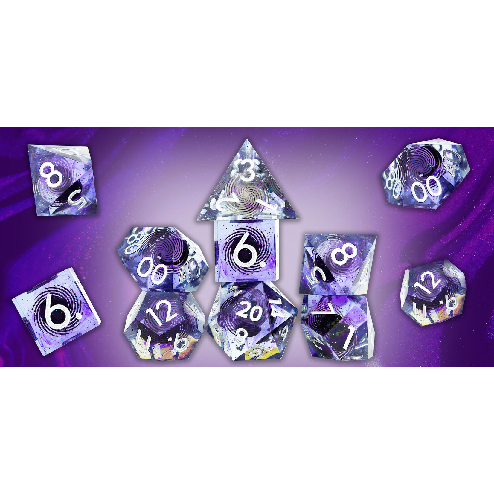 Sirius Dice RPG Dice Set (7): Sharp Midnight