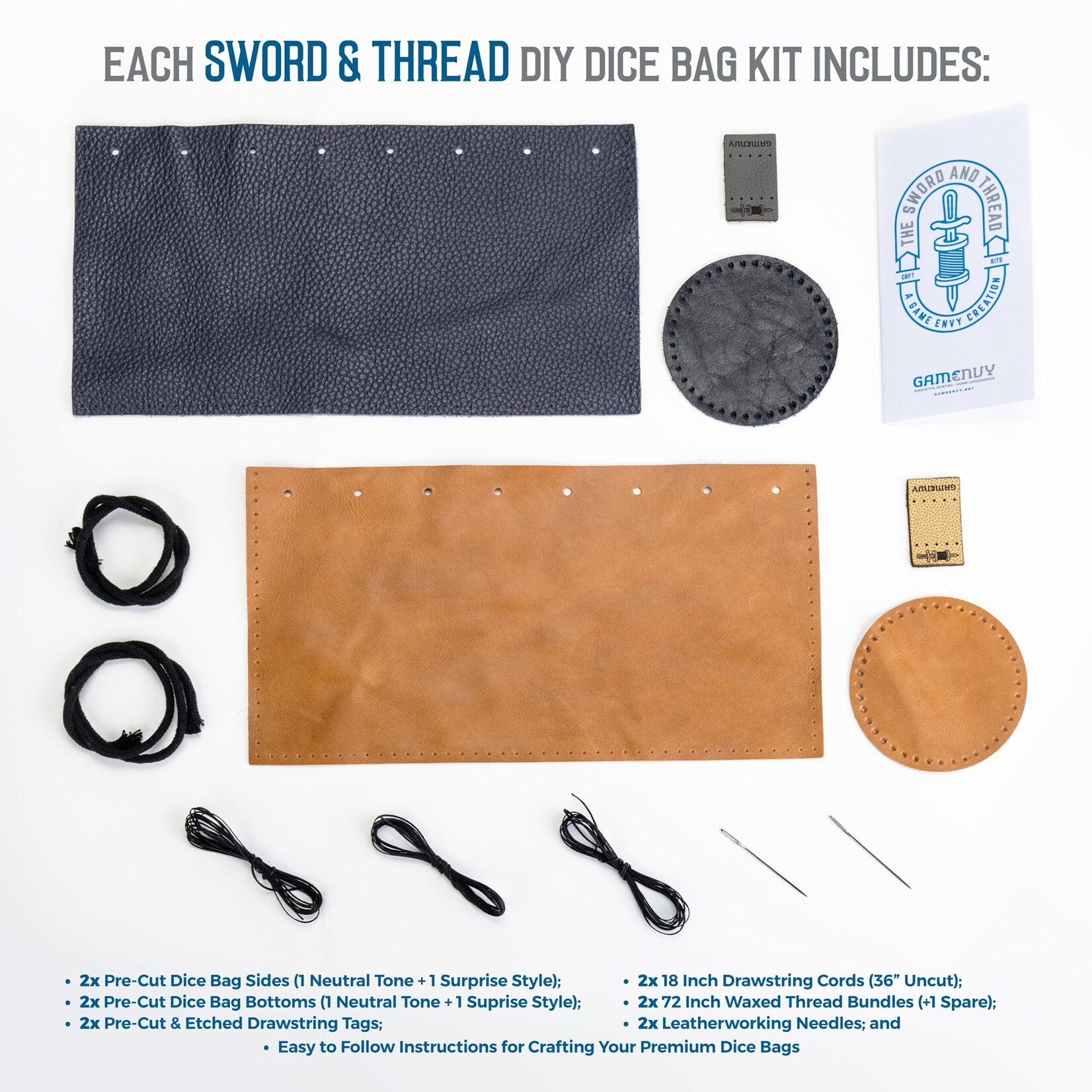 Game Envy Sword and Thread DIY Dice Bag Kits