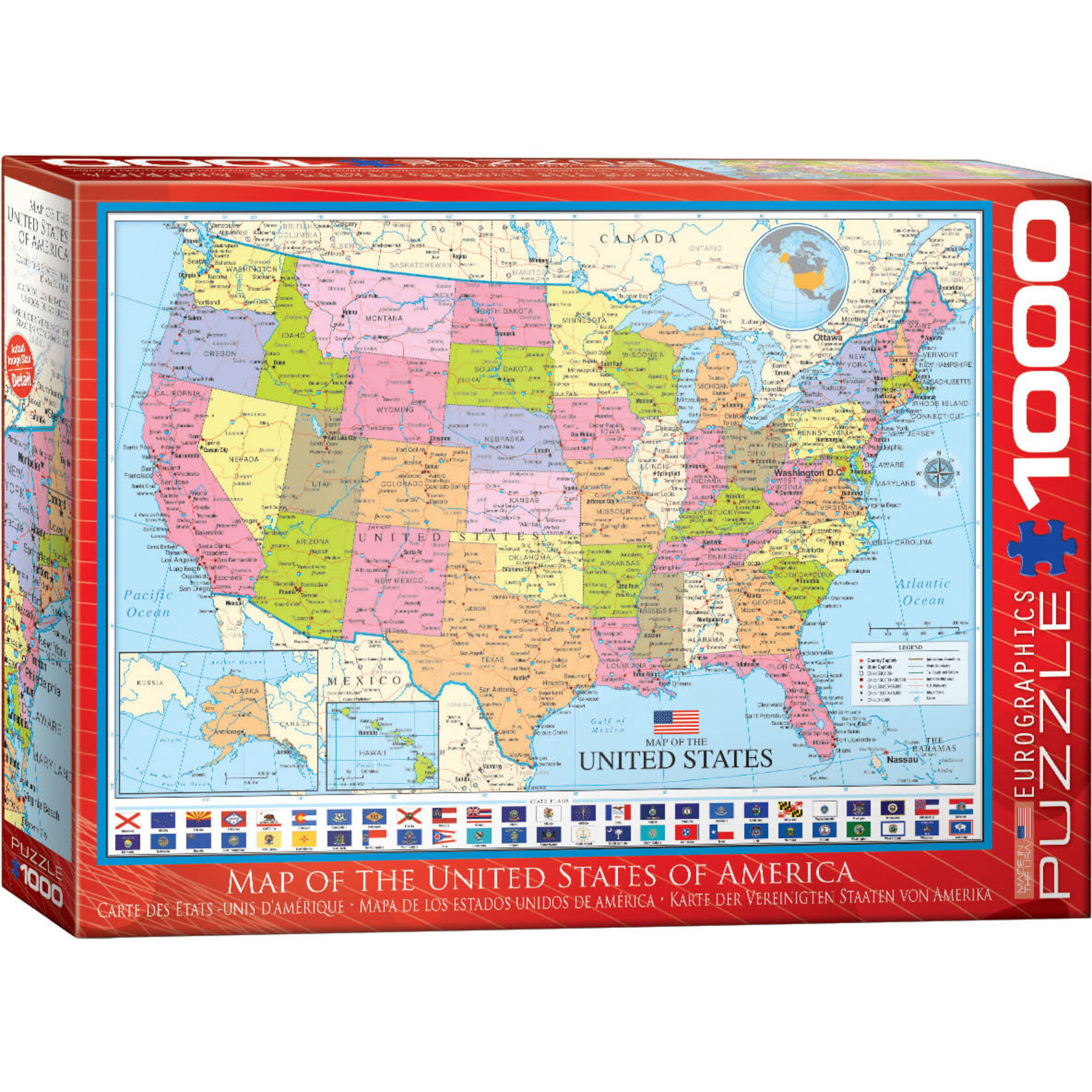 EuroGraphics Map of the United States of America 1000pc