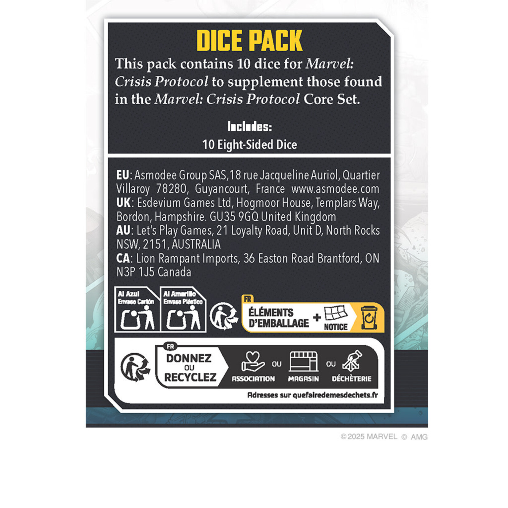 Atomic Mass Games MCP Dice Pack Marvel: Crisis Protocol