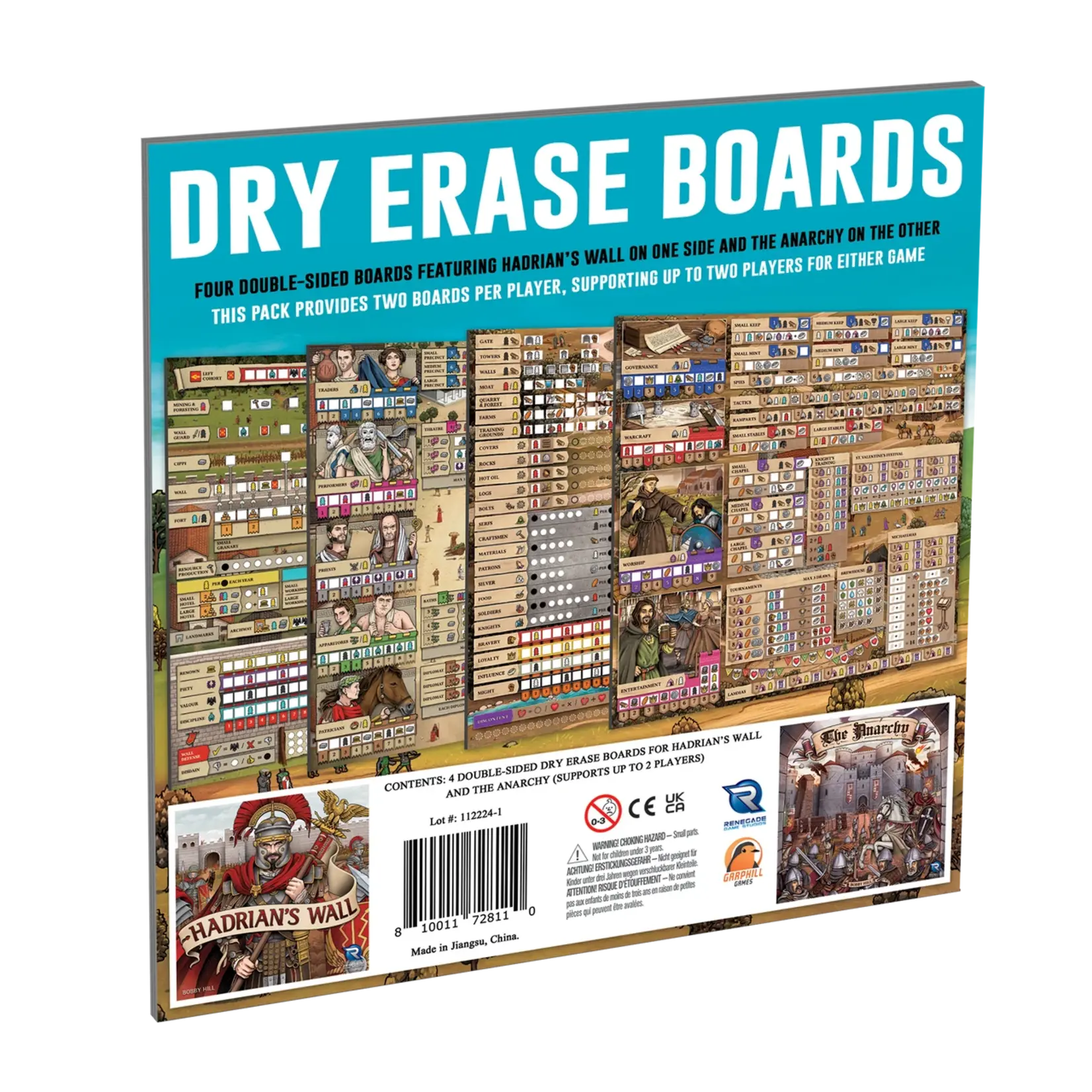 Renegade Game Studios Hadrian's Wall and The Anarchy Dry Erase Boards