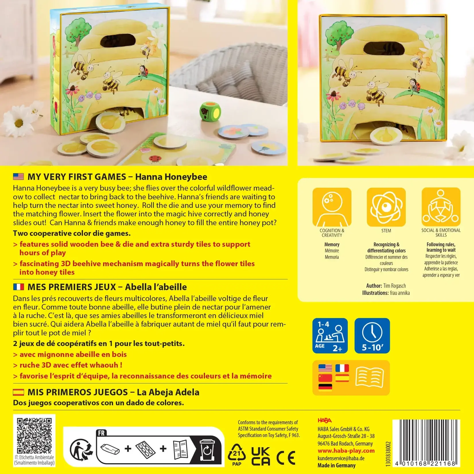 HABA USA My Very First Games Hanna Honeybee