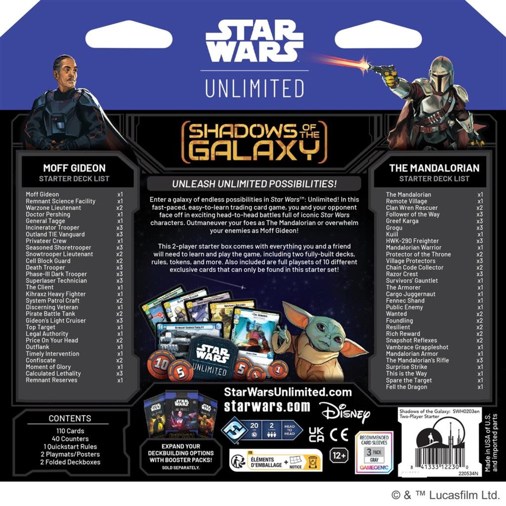 Fantasy Flight Games Star Wars Unlimited - Shadows of the Galaxy Two Player Starter