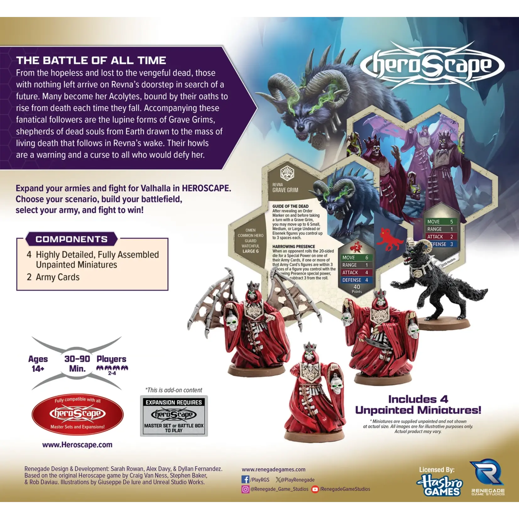 Renegade Game Studios HeroScape Revnan Acolytes and Grave Grim Army Expansion