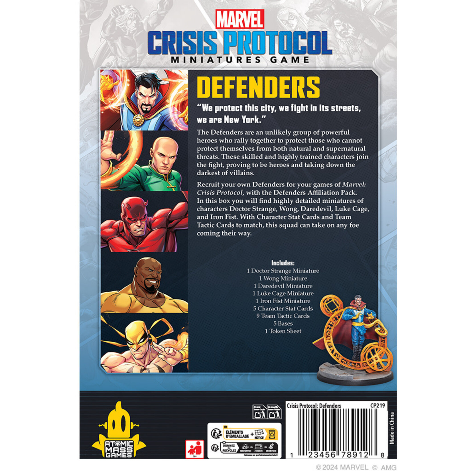 Atomic Mass Games Marvel: Crisis Protocol - Defenders Affiliation Pack