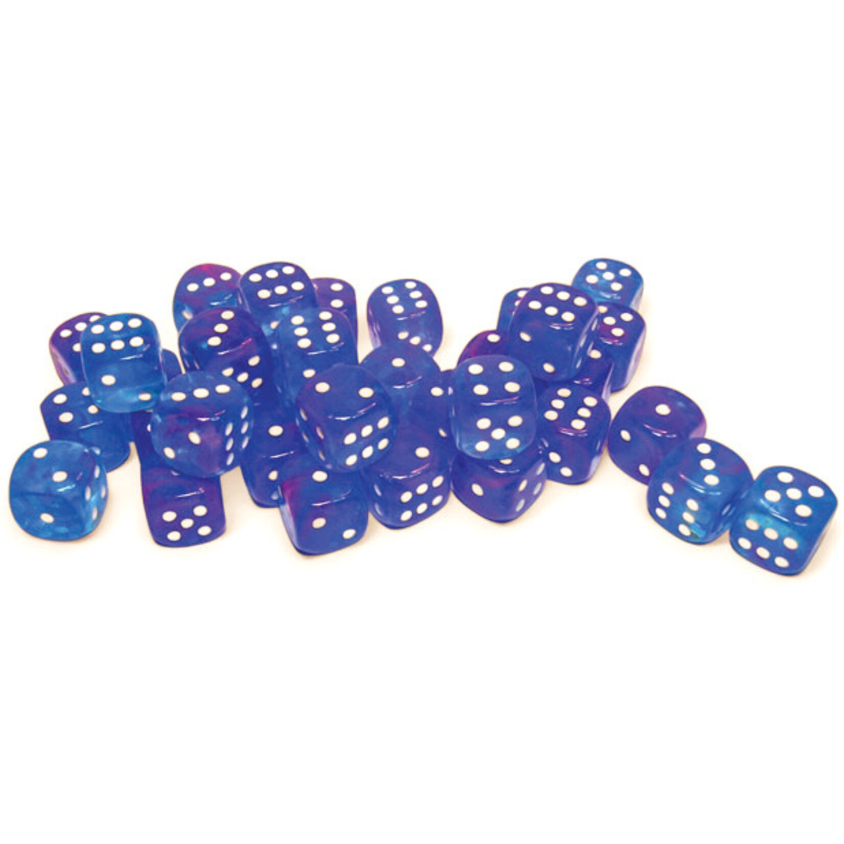 Chessex Nebula 12mm d6 Aura/white Luminary Dice Block (36 dice)