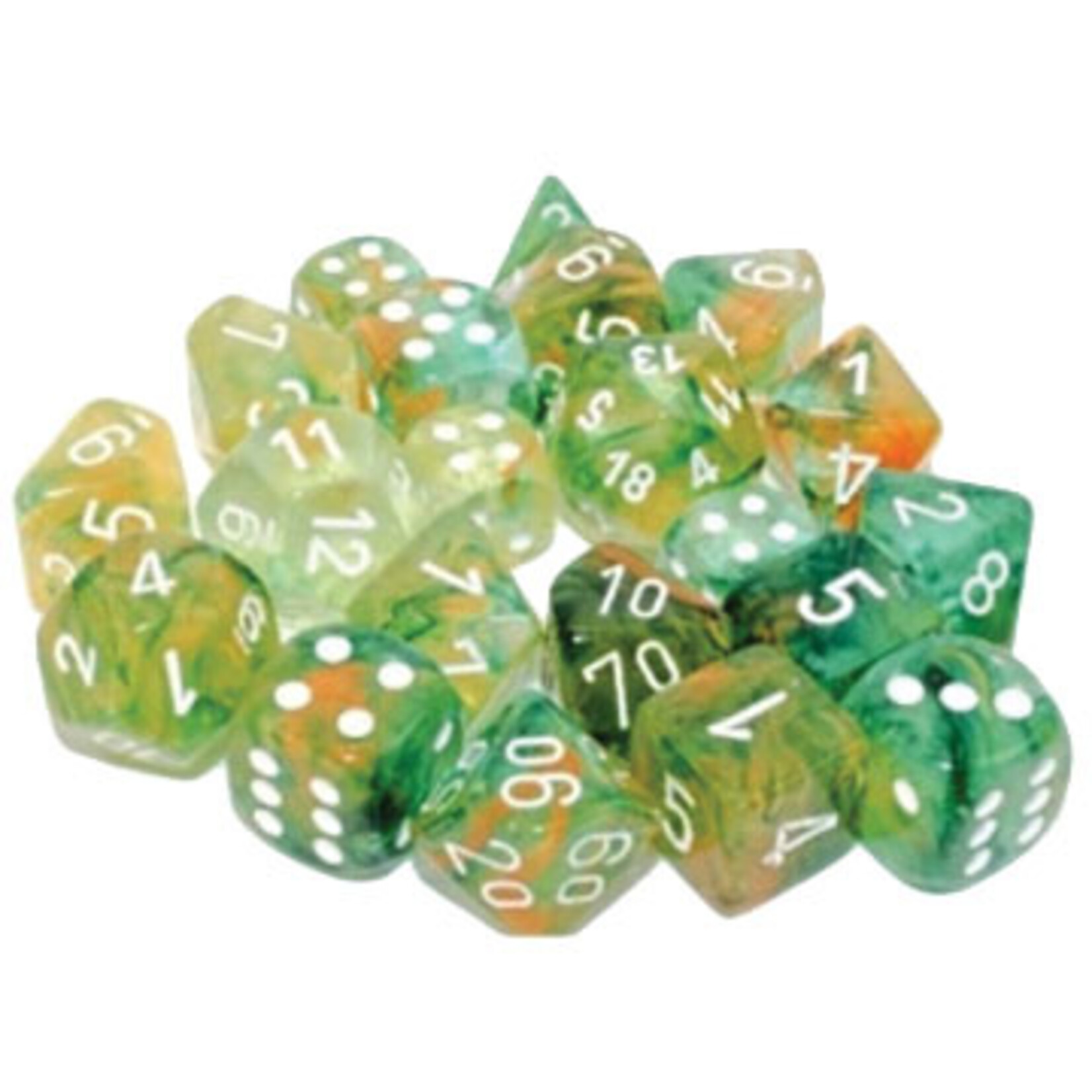 Chessex Nebula 12mm d6 Spring/white Luminary Dice Block (36 dice)