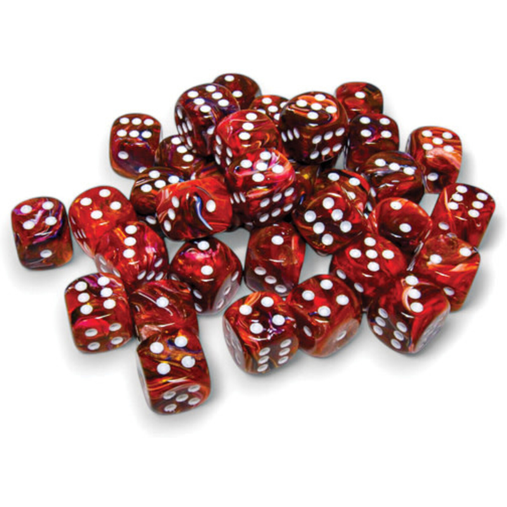 Chessex Festive 12mm d6 Symphony/white Dice Block (36 dice)