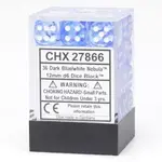 Chessex Nebula 12mm D6 Drk Blue/White/Black (36)