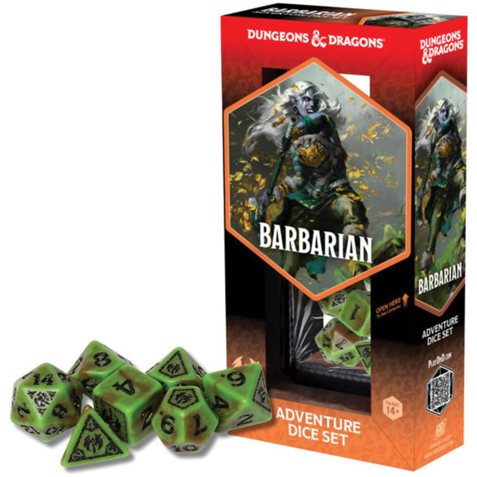 Sirius Dice D&D Adventure Dice Barbarian Green/Brown