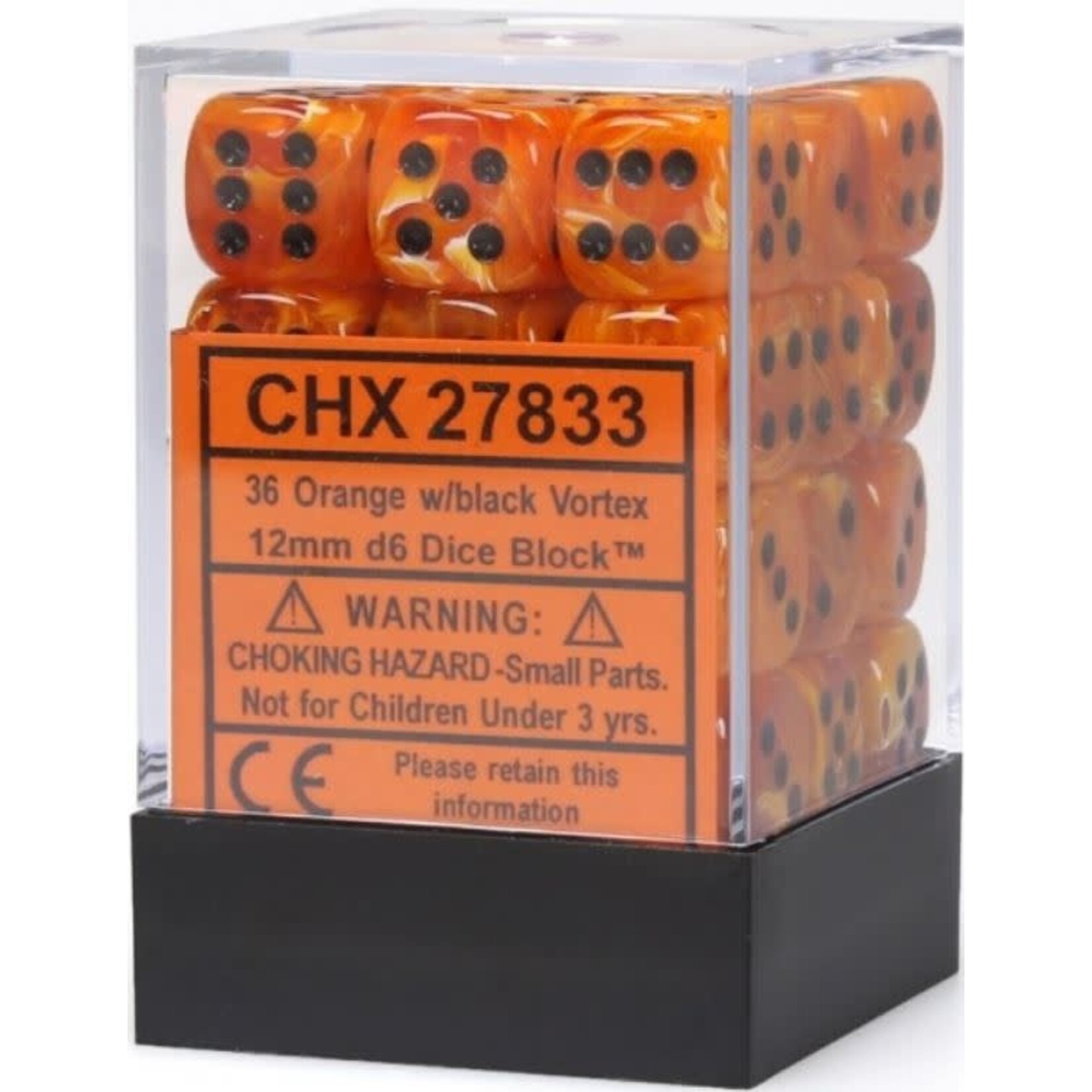 Chessex Vortex 12mm D6 Orange/Black (36)